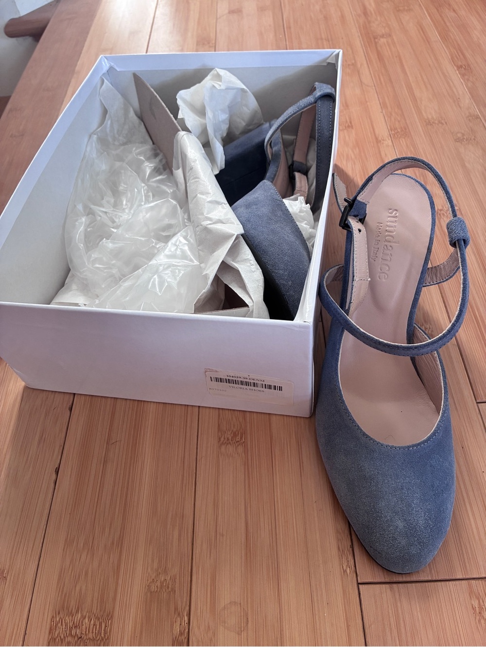 Sundance Slate Blue Suede Slingback Pumps